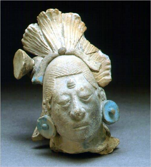 Maya Blue Statue Head
