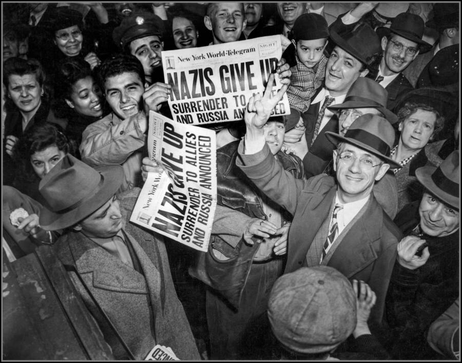New Yorkers Celebrate The Nazi Surrender
