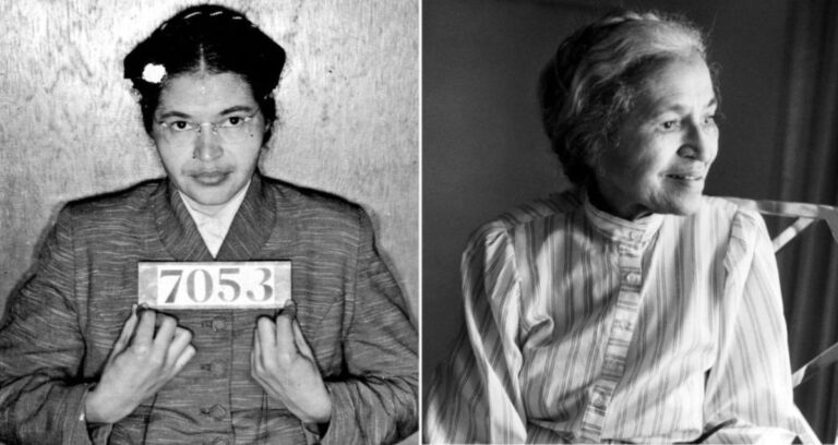 Rosa Parks Mugshot Alongside Older Rosa Parks Featured