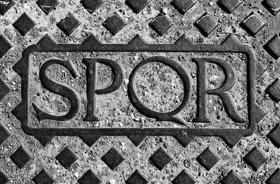 SPQR On A Manhole Cover