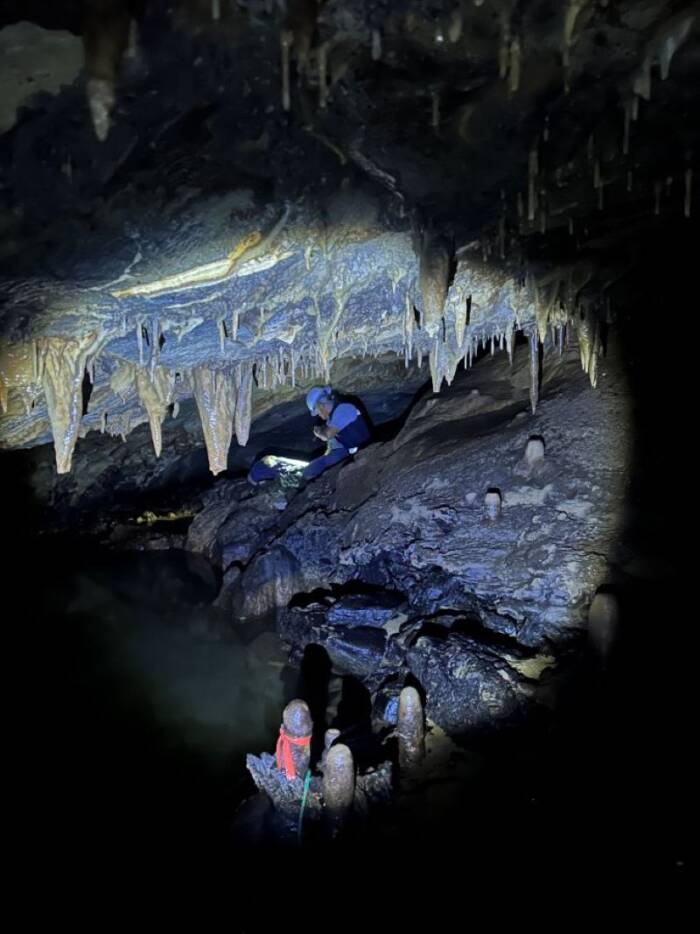 Stalagmites In Tlayococ Cave In Mexico