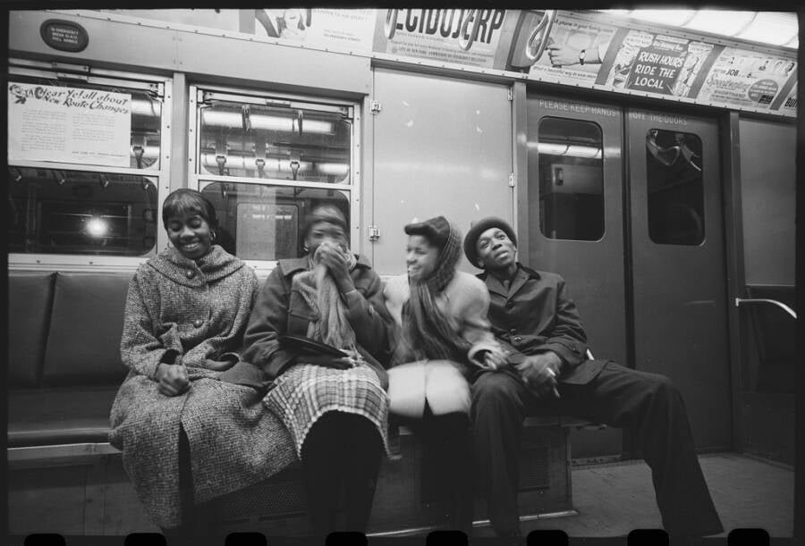 Subway Riders In 1950s New York City
