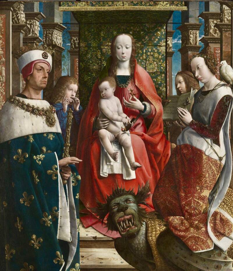The Virgin And Child With Saints Louis And Margaret