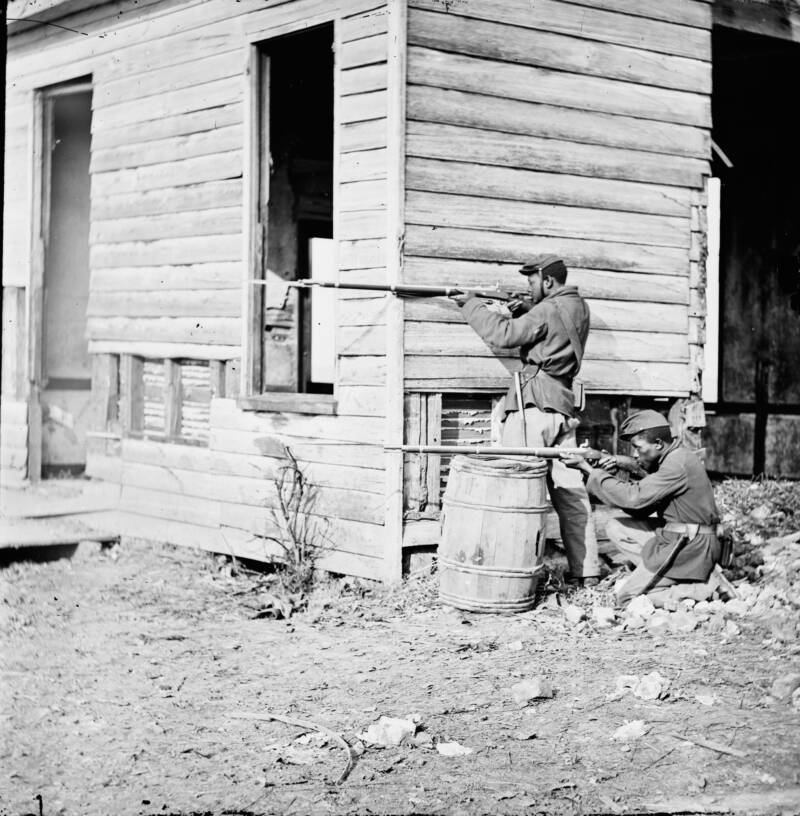 Black American Civil War Soldiers At Dutch Gap
