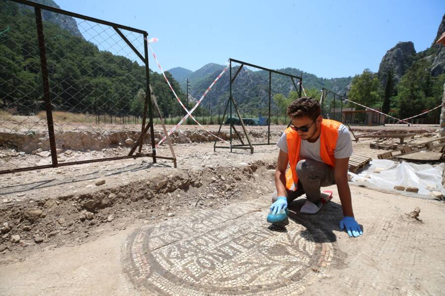Cleaning The Inscribed Mosaic