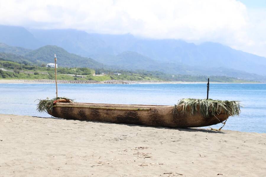 Completed Primitive Canoe