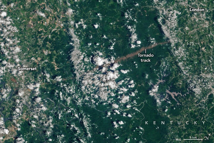 Kentucky Tornado NASA Satellite Image