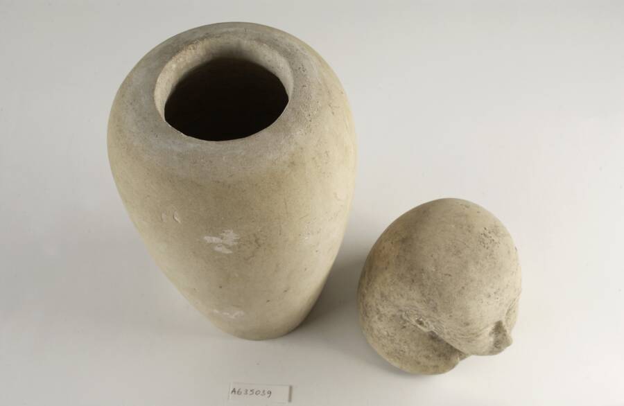 Limestone Canopic Jar