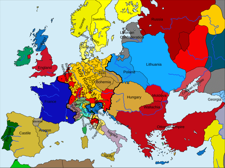 Map Of Europe In 1500