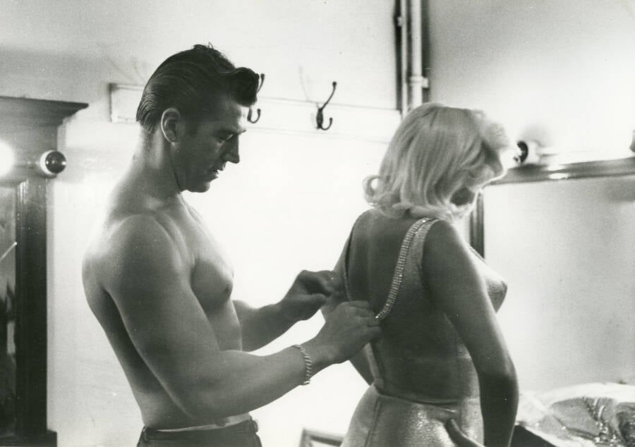 Mickey Hargitay And Jayne Mansfield Backstage