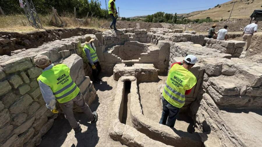 Archaeologists Excavating Roman Bathhouse