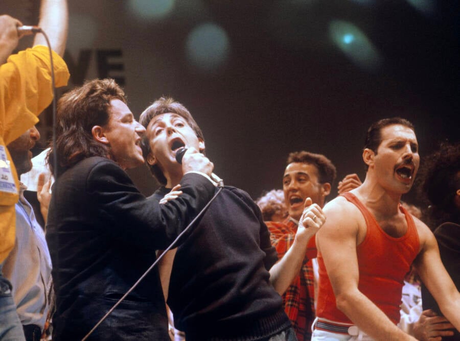 Bono And Freddie Mercury At Live Aid