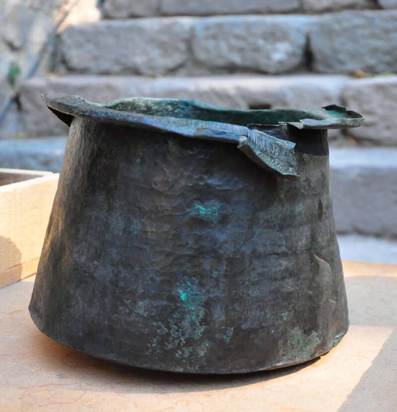 Bronze Cauldron At The Mosaic House
