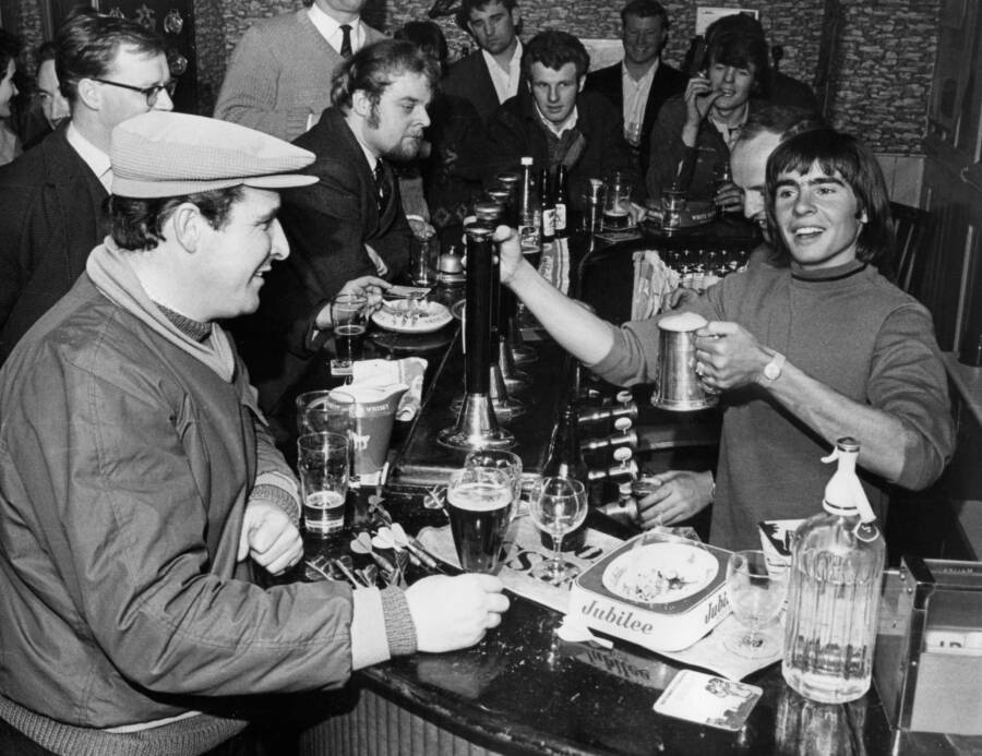 Davy Jones Of The Monkees Serving Beer