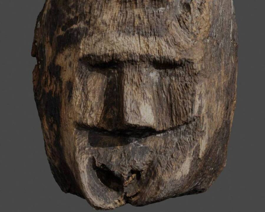 Lake Lednica Poland Medieval Wooden Face