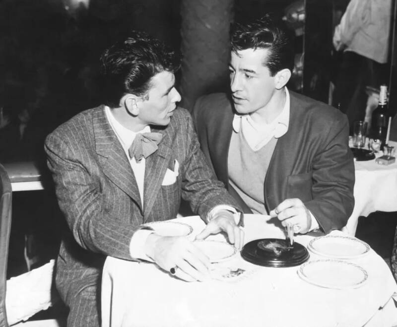 Frank Sinatra Chatting With Rocky Graziano