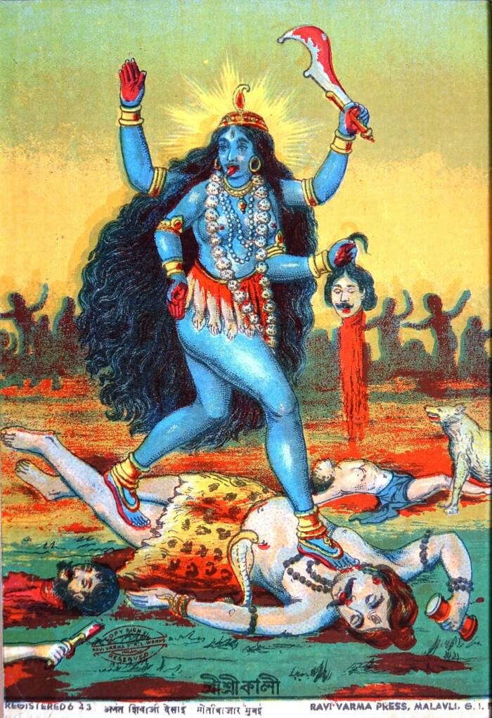 Kali Standing On Shiva