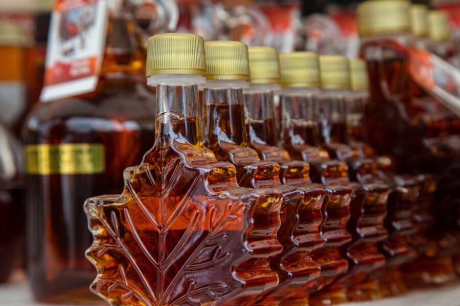 Maple Syrup In Glass Bottles