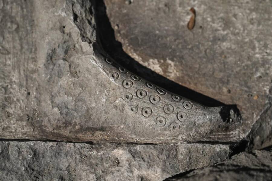 Chainmail Boot On Tombstone