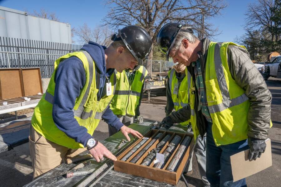 Scientists Examine Cores From Parking Lot