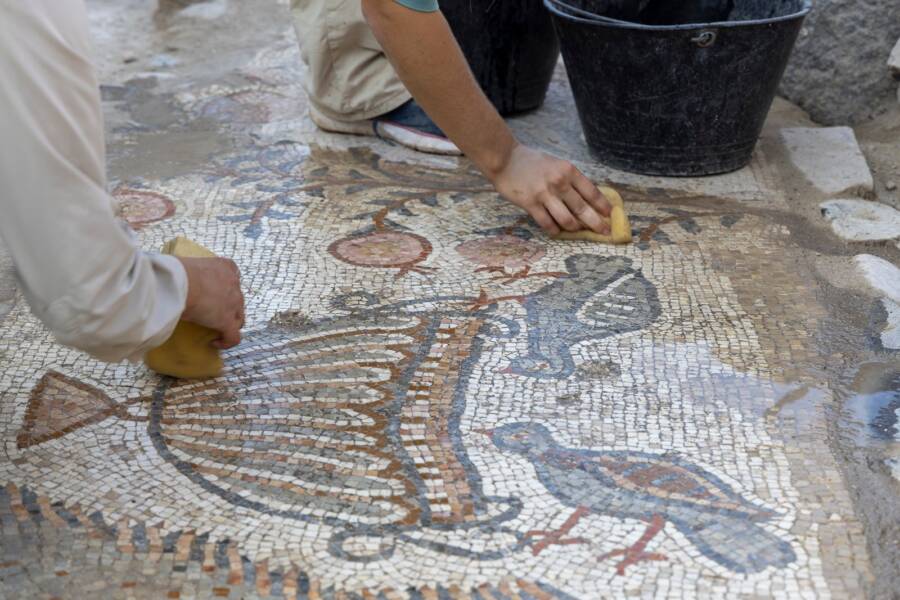 Byzantine Nursing Home Mosaic Near Sea Of Galilee