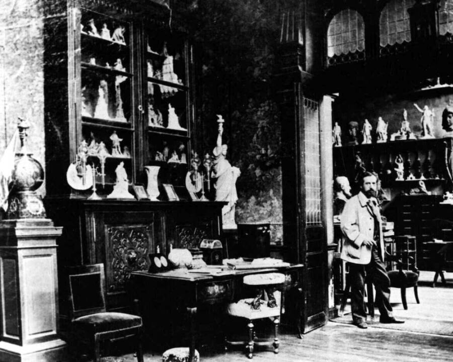 Frederic Auguste Bartholdi In His Paris Studio