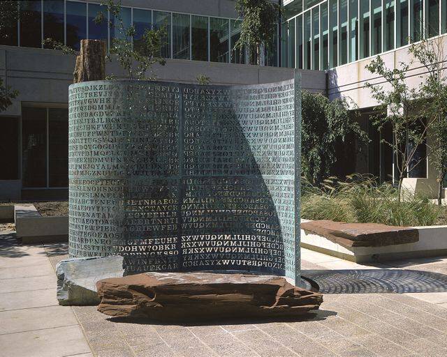 Kryptos Sculpture Outside CIA Headquarters