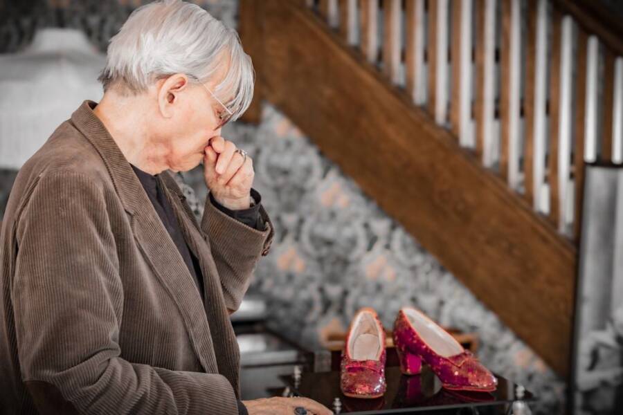 Michael Shaw With The Recovered Ruby Slippers