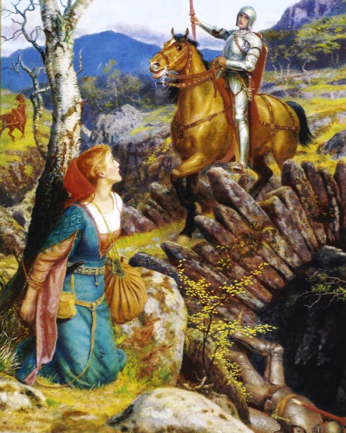 Sir Gareth Overthrowing The Rusty Knight
