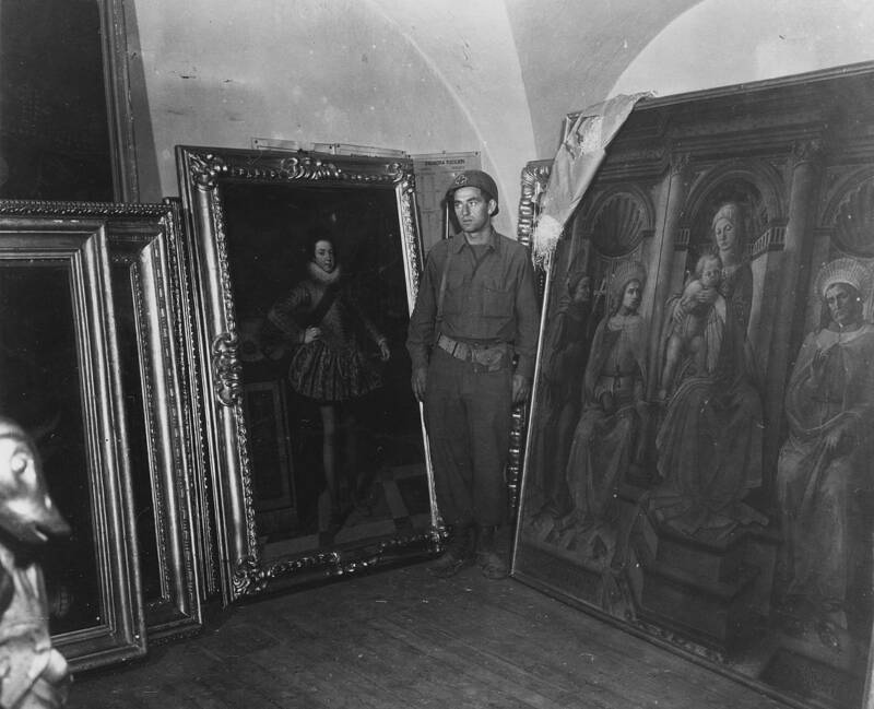 Soldier Looking Through Nazi Looted Art