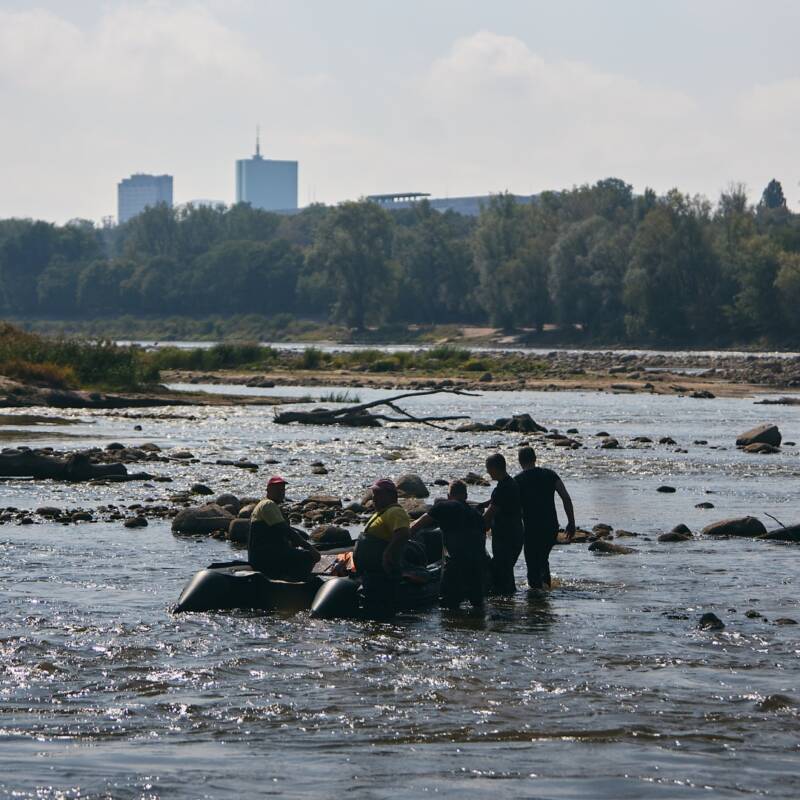 Archaeologists At Vistula River