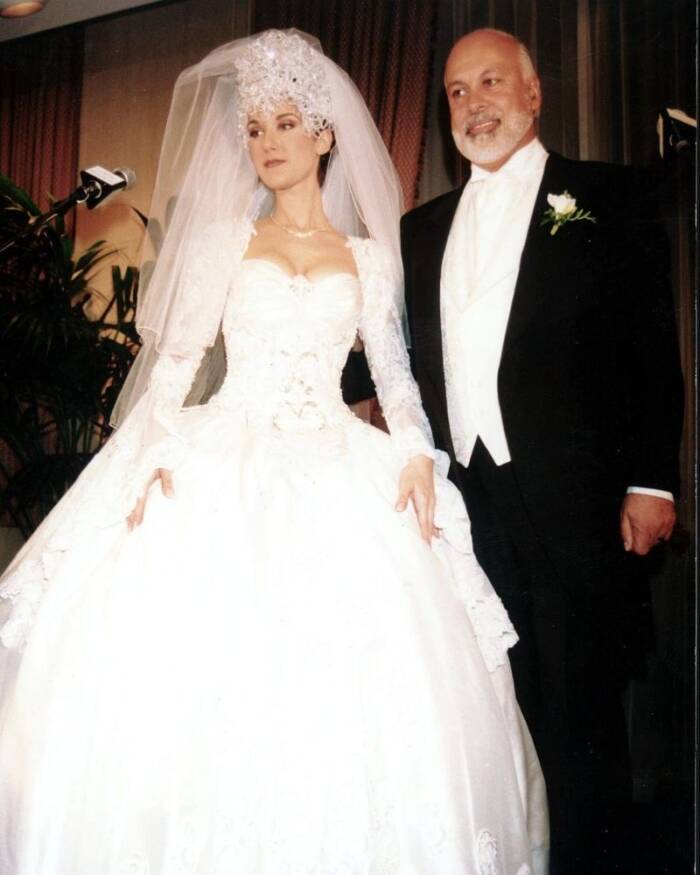 Celine Dion And Rene Angelil On Their Wedding Day