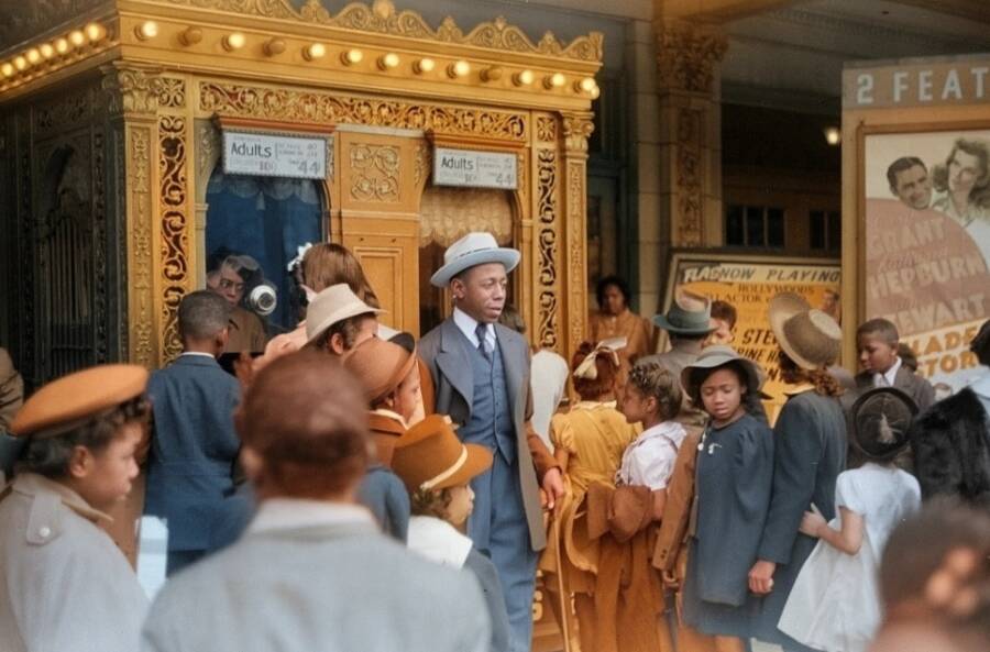 Children Outside A Movie Theater