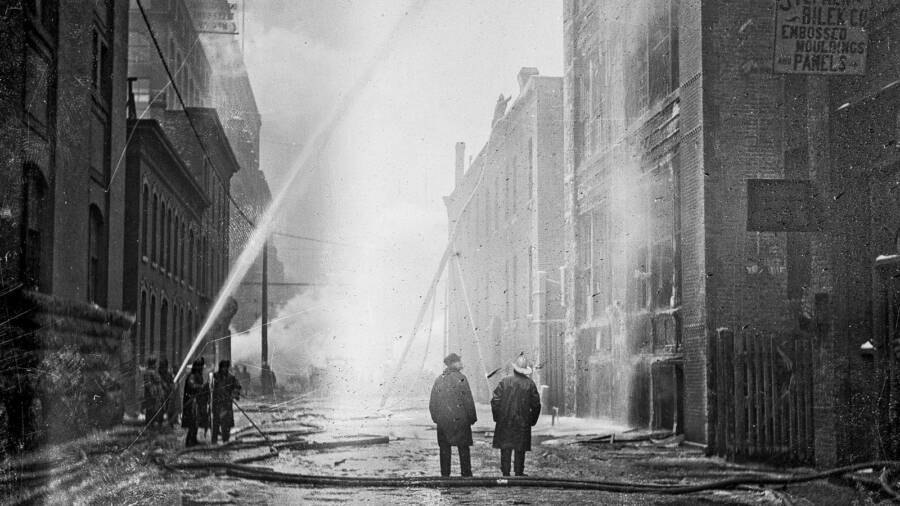 Firemen With Hoses