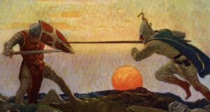 King Arthur Fighting Mordred Featured