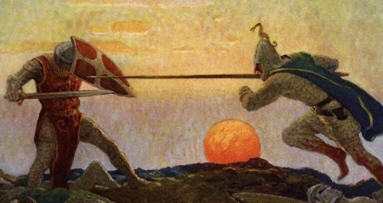 King Arthur Fighting Mordred Featured