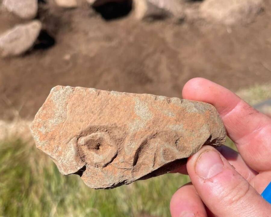 Pictish Stone Face In The Field