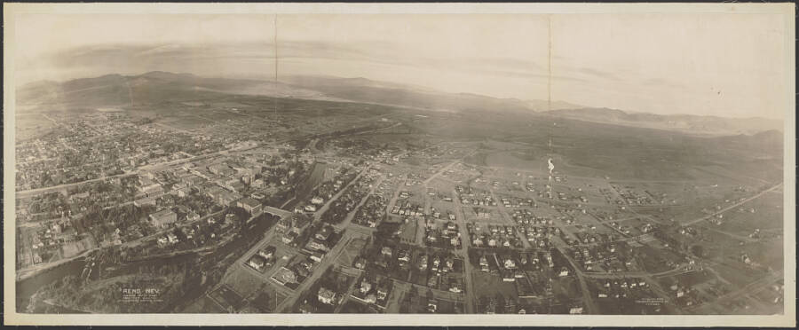 Vintage Reno Nevada Aerial Photo