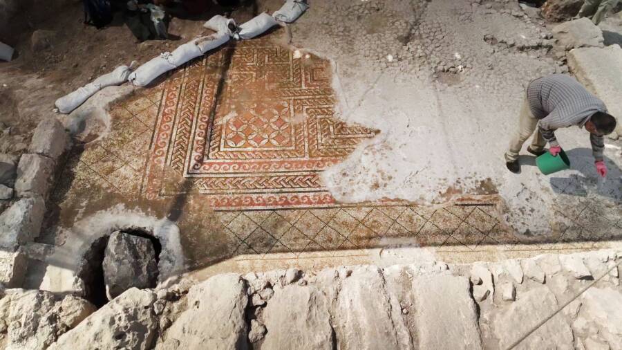Ancient Mosaic At Samaritan Settlement
