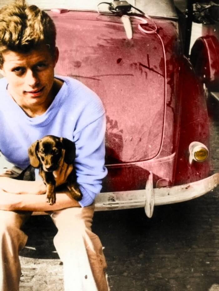 Young JFK With Dog