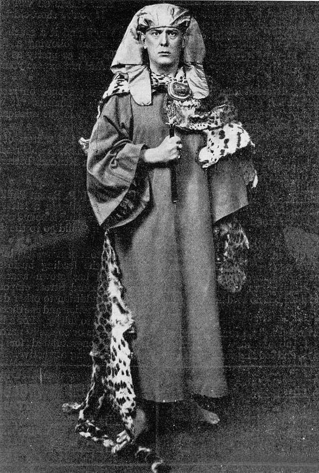 Occultists Aleister Crowley In Egyptian Garb