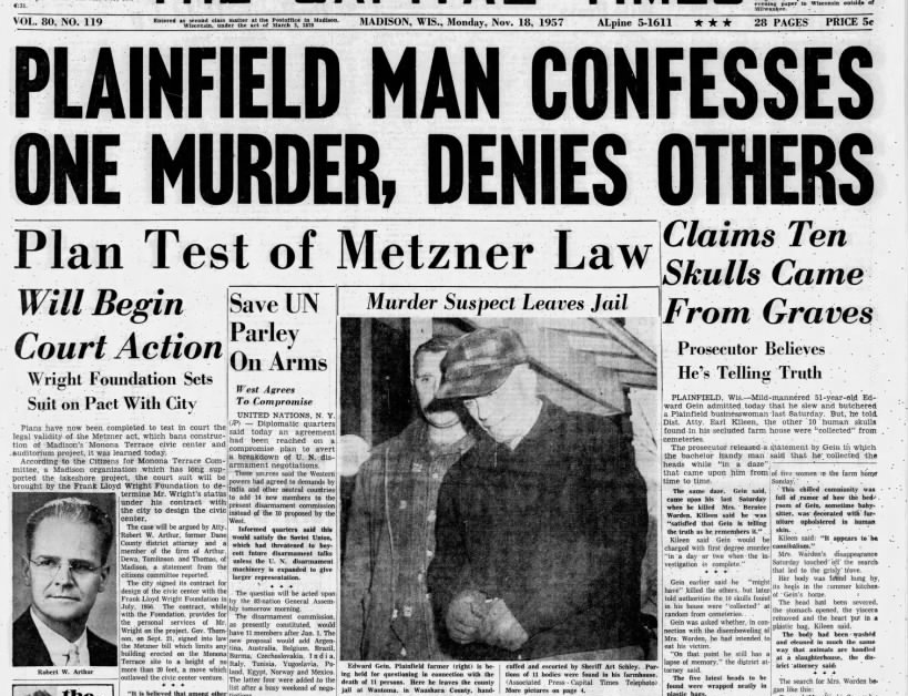 Ed Gein Frontpage