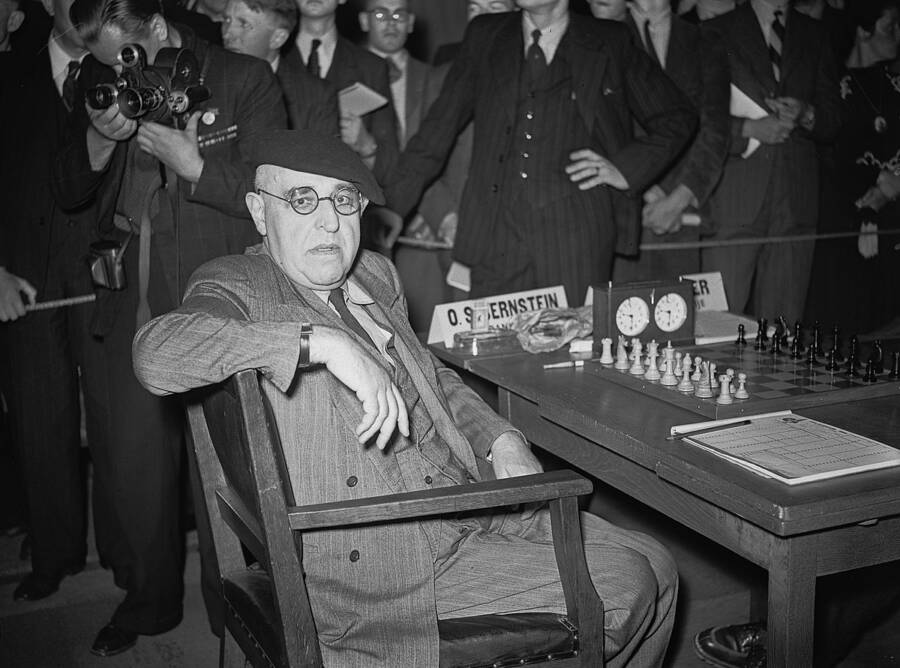 Ossip Bernstein At A Match In 1946