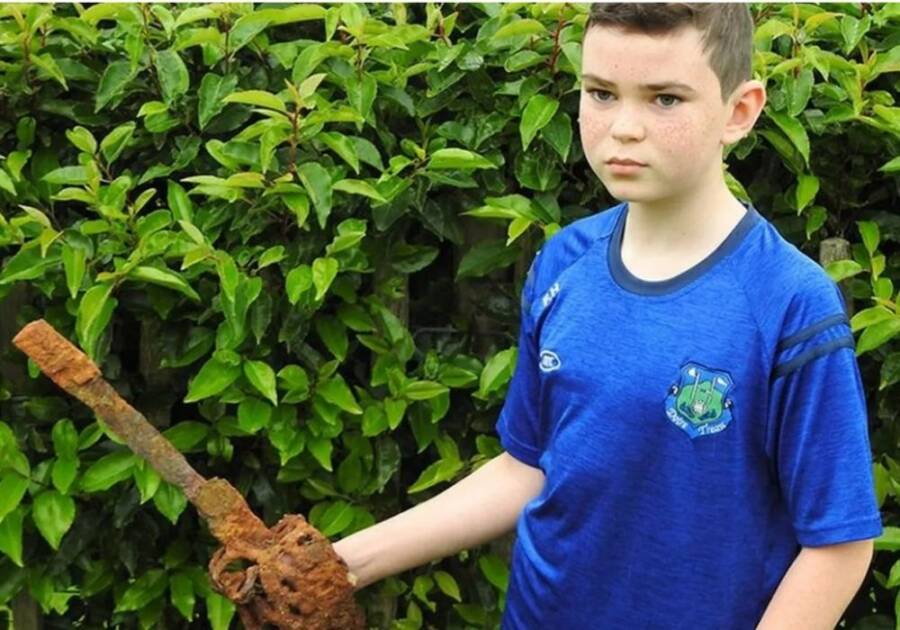 Fionntan Hughes With A 300 Year Old Sword
