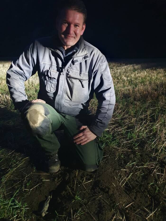 Kim Erik Fylling With Statue