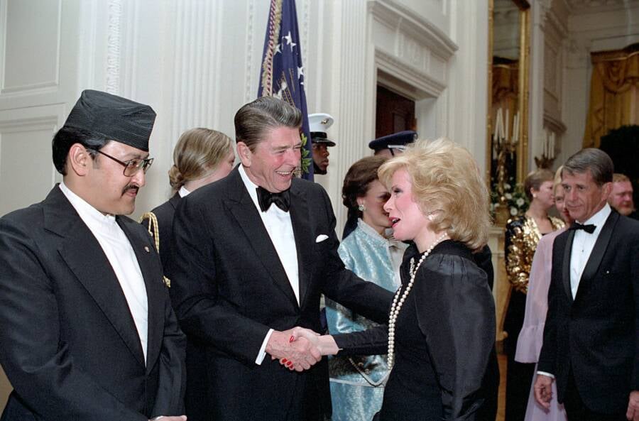 King Birendra With Ronald Reagan