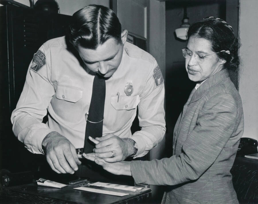 Rosa Parks Being Fingerprinted