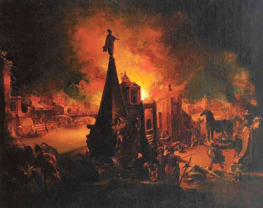 The Burning Of Troy During The Trojan War
