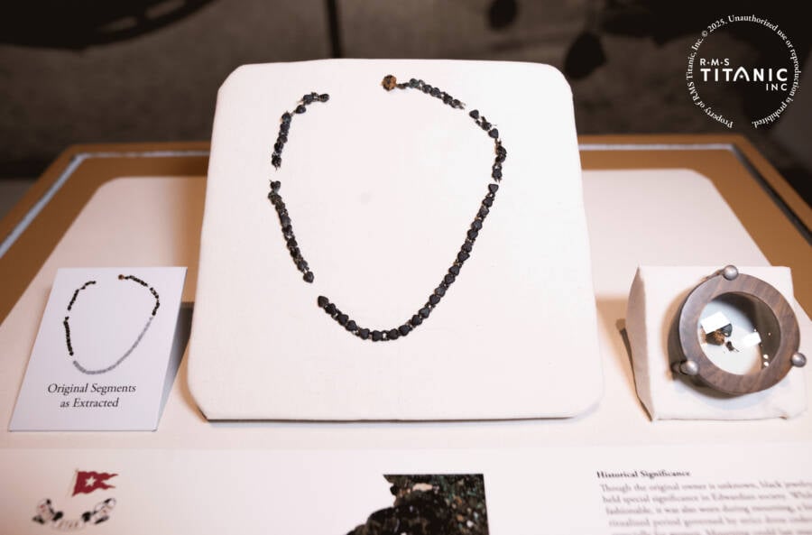 Titanic Mourning Necklace On Display