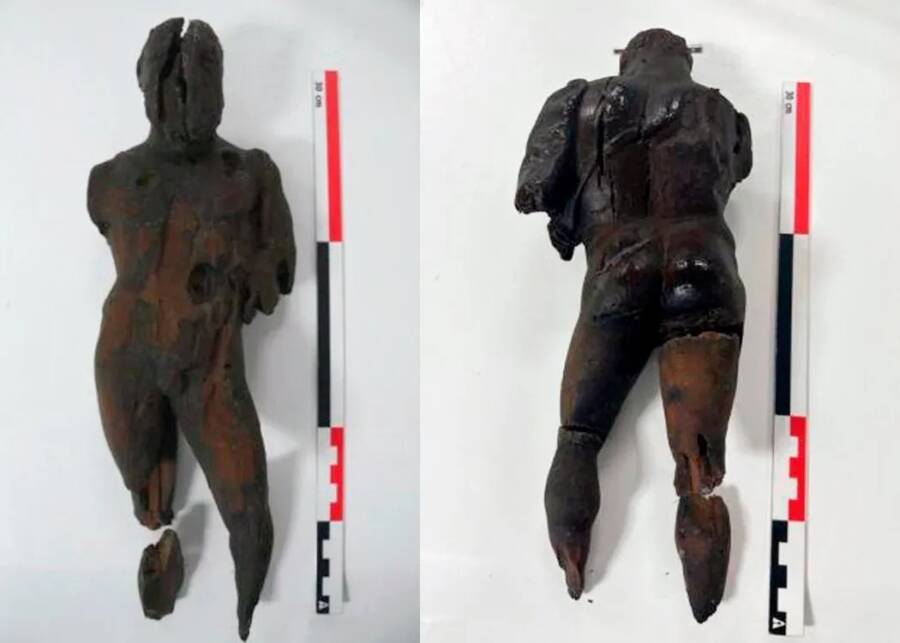 Ancient Wooden Hercules Figurine